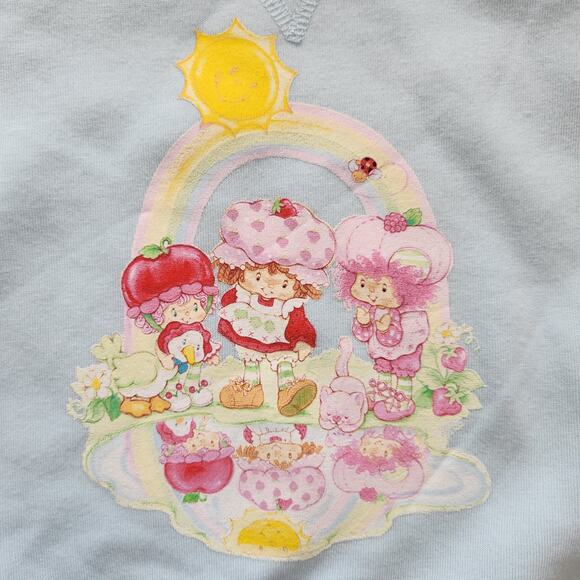 Strawberry Shortcake Kids Crewneck Sweatshirt NWT – Light Blue🍓🌈 - Picture 7 of 13